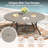 8-Person Patio Dining Set with 60" Round Patio Dining Table and 8 PVC-coated polyester Swivel Chairs-113989352