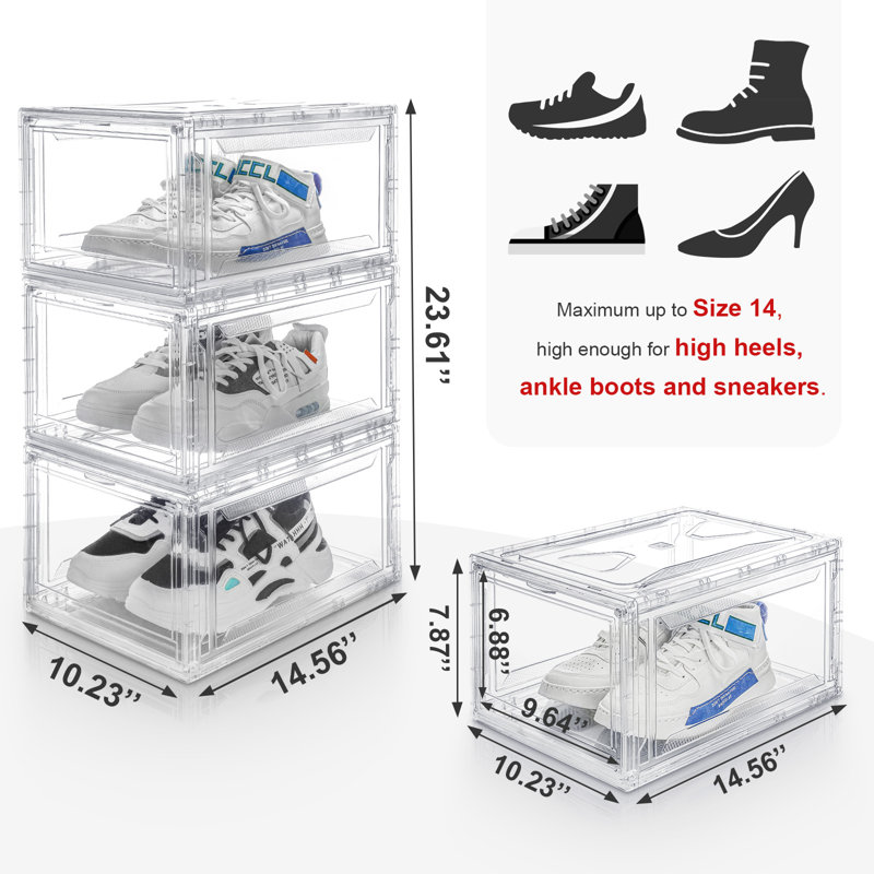 3 Pair Stackable Shoe Storage Box