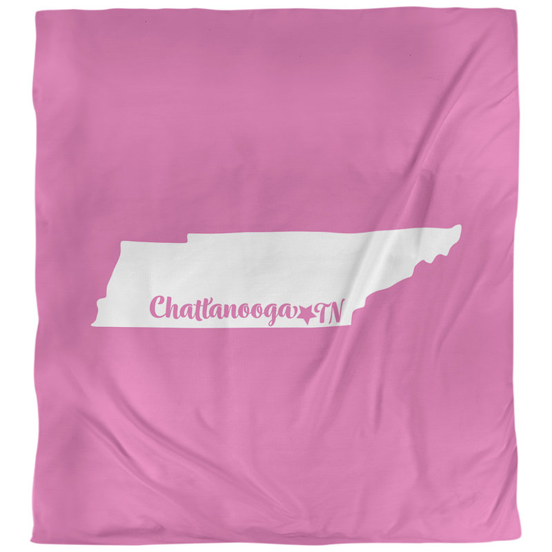 Housse de couette réversible simple Chattanooga Tennessee, Housse de couette pour très grand lit, Rose, Microfibre