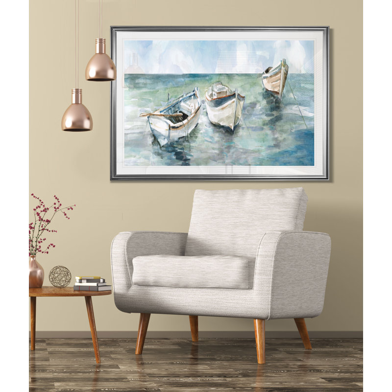 «Caught At Low Tide II», reproduction, H 20 po x l 24 po x P 1,5 po, Encadrement argenté