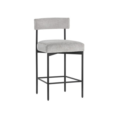 Upholstered Stool with Metal Frame