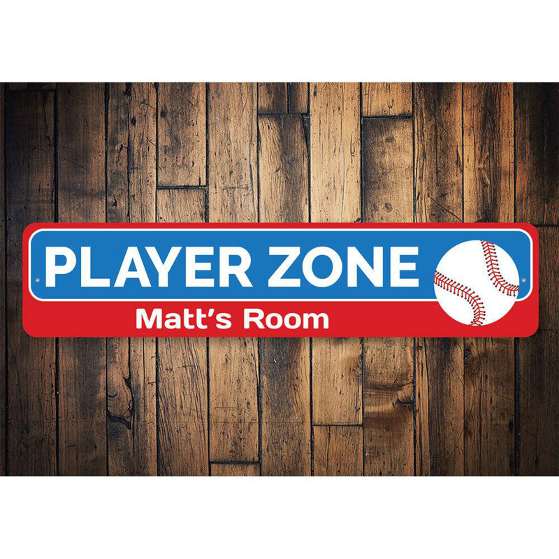 Plaque de baseball en aluminium, H 4 po x l 18 po x P 0,04 po