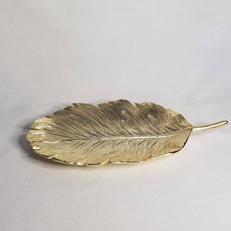 Plat à feuille d'or 14,25 po x 7 po Magdaly