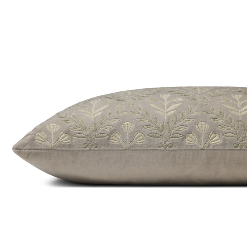Coussin décoratif Magnolia Home par Joanna Gaines x Loloi Adelina, 13'' x 21'' Cover Only, Grey