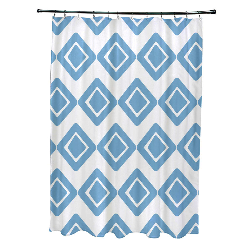 Rideau de douche simple hypoallergénique Ferrier Diamond, Bleu pâle