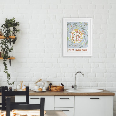«Pizza Lovers Club», reproduction sous verre encadrée par Amanda Houston