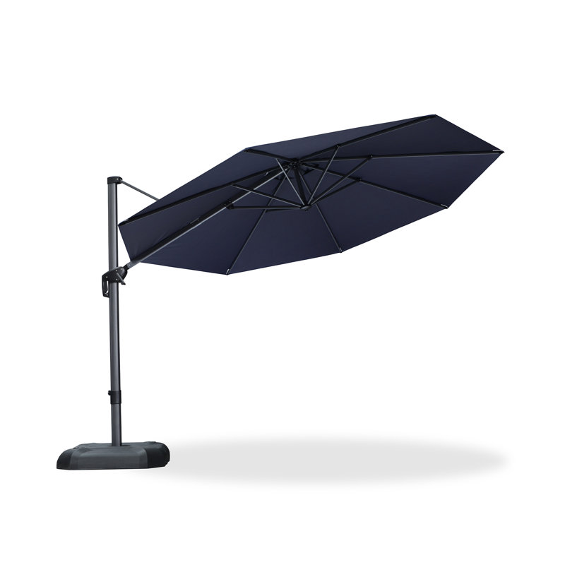 Cantilever Parasol, Navy Blue, 274.3cm H x 335.3cm W x 335.3cm D