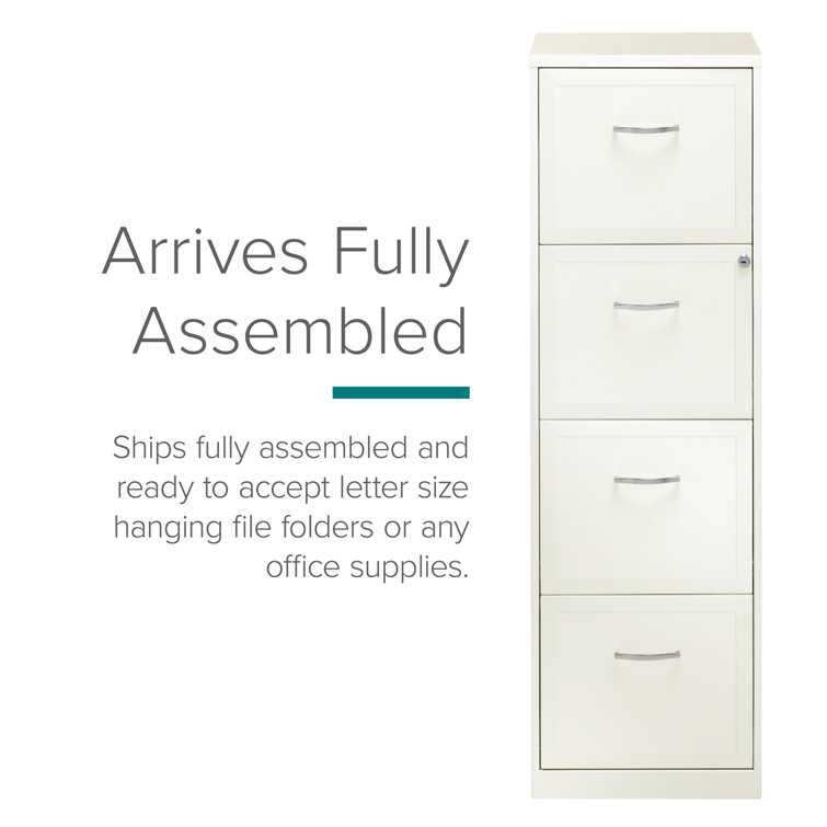 Hadid 4 Drawers Filing Cabinet, White - Office Supplies