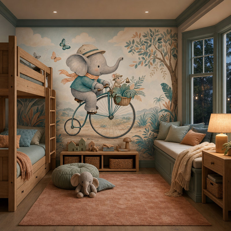 Décoration murale fantaisiste amovible, 120 po x 96 po, Non tissé