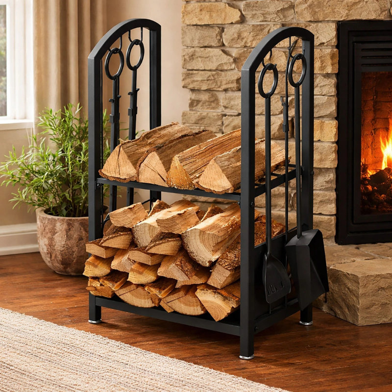 Barksdale 35.6cm W Metal Log Rack