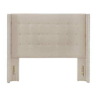 Kaster Upholstered Linen Wingback Headboard