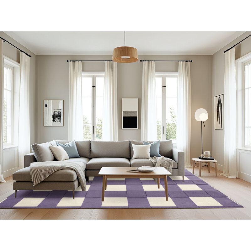 Tapis mauve lavable à la machine, Rectangle 6 pi x 9 pi