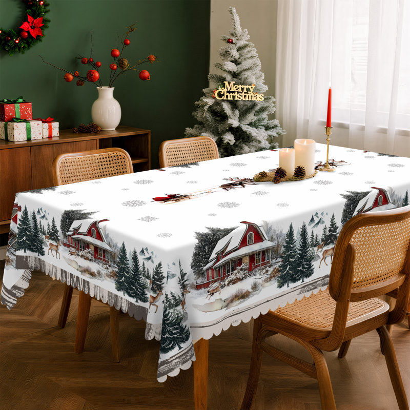 Nappe en polyester lavable Christmas, L 70,8 po x l 55,12 po