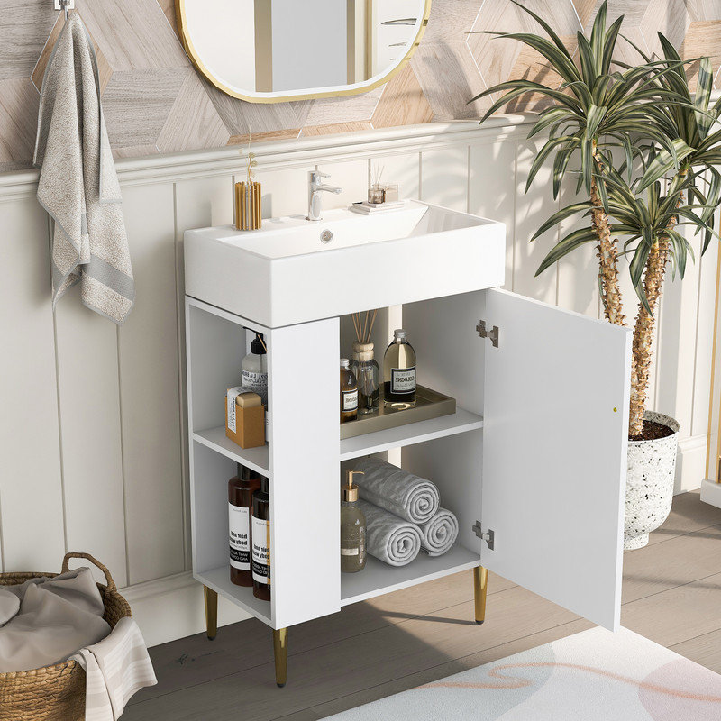 Ensemble de meuble-lavabo simple 22 po Laycee, Blanc