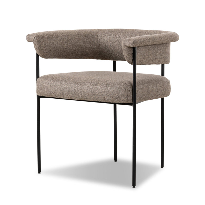 Chaise avec accoudoirs rembourrée Lyssa, Naturel d'Orly