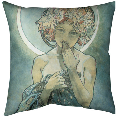 Housse de coussin alphonse mucha moon star