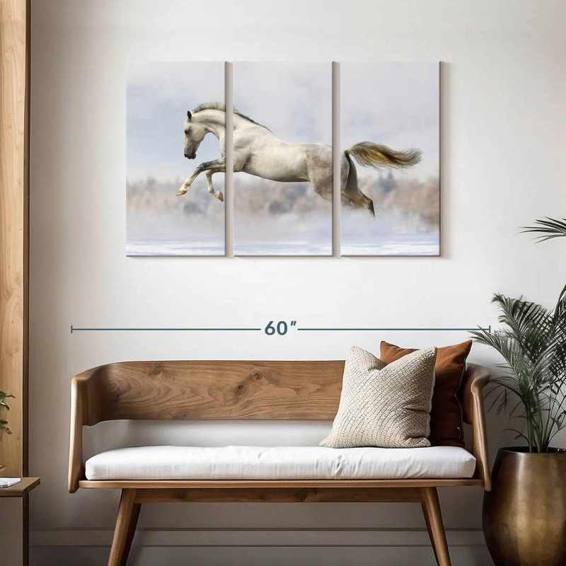 Brampt Jumping White Stallion, 28" H x 45" W