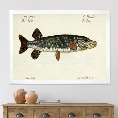 Portrait d'un poisson vert dans l'eau - peinture sur toile