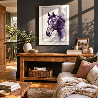 Purple Horse Profile Modern - Framed Print