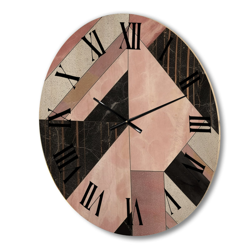 Horloge murale moderne en marbre et granit avec touches d'or, Petit