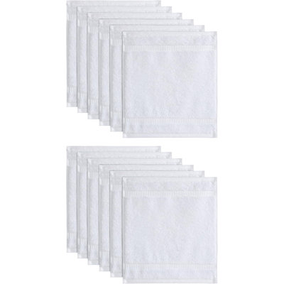 Premium Turkish Cotton Face Towels Set of 12 Plush Absorbent and Quick Drying Towels for Ultimate Comfort 13"x13"