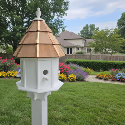 Amish Handmade Roof Birdhouse, 4 Nesting Compartments