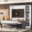 Lit double avec tablettes de rangement en blanc, attrait moderne pour chambre à coucher - taille élégante, pratique-121107174
