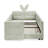 Cyan Twin Upholstered Kids Bed Frame with Rabbit Ear Headboard, Safety Rail and Pocket-2105365067