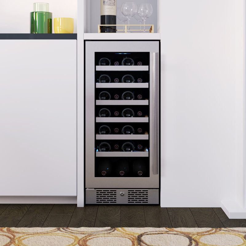 Avallon 15'' Stainless Steel Single Zone Wine Refrigerator with Interior Lighting