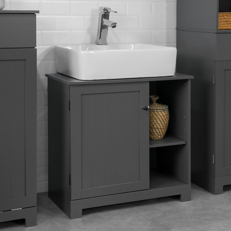 Guterl 60cm Single Bathroom Vanity Base Only in Dark Grey
