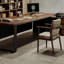 78.74" Dark-brown+Black L-Shaped Solid Wood+Iron desks-108353203