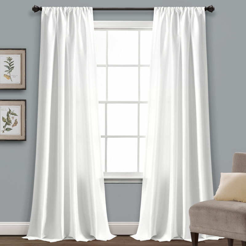Venetian Semi Sheer Curtain Single Panel, 40" W x 63" L