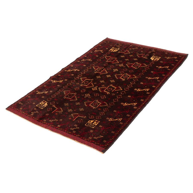 Tapis noir Teimani 4 pi 4 po x 6 pi 8 po
