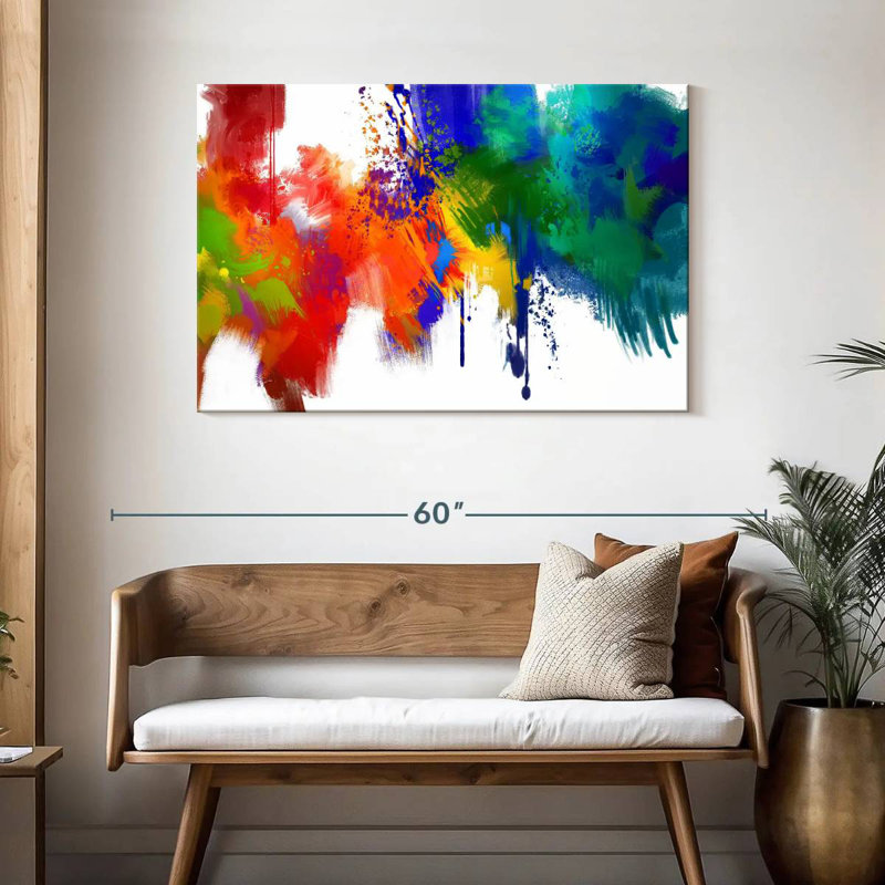 Avery Abstract Paint Splash, 30" H x 45" W