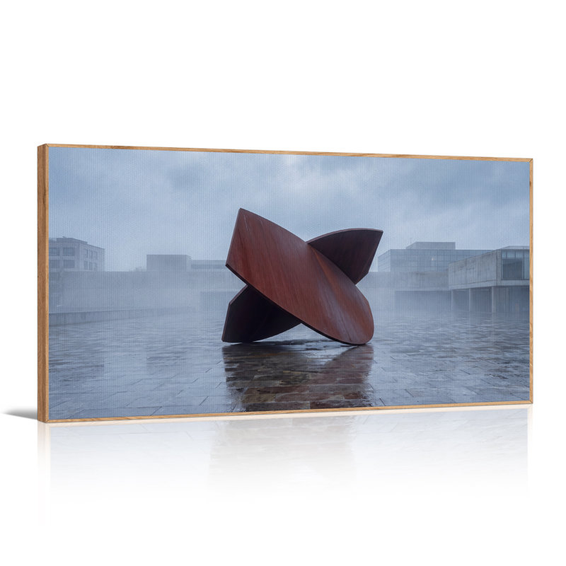 «Rust», sculpture abstraite sur toile brumeuse, H 18 po x l 24 po