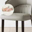 Chaise d'appoint à oreilles grise (ensemble de 2)