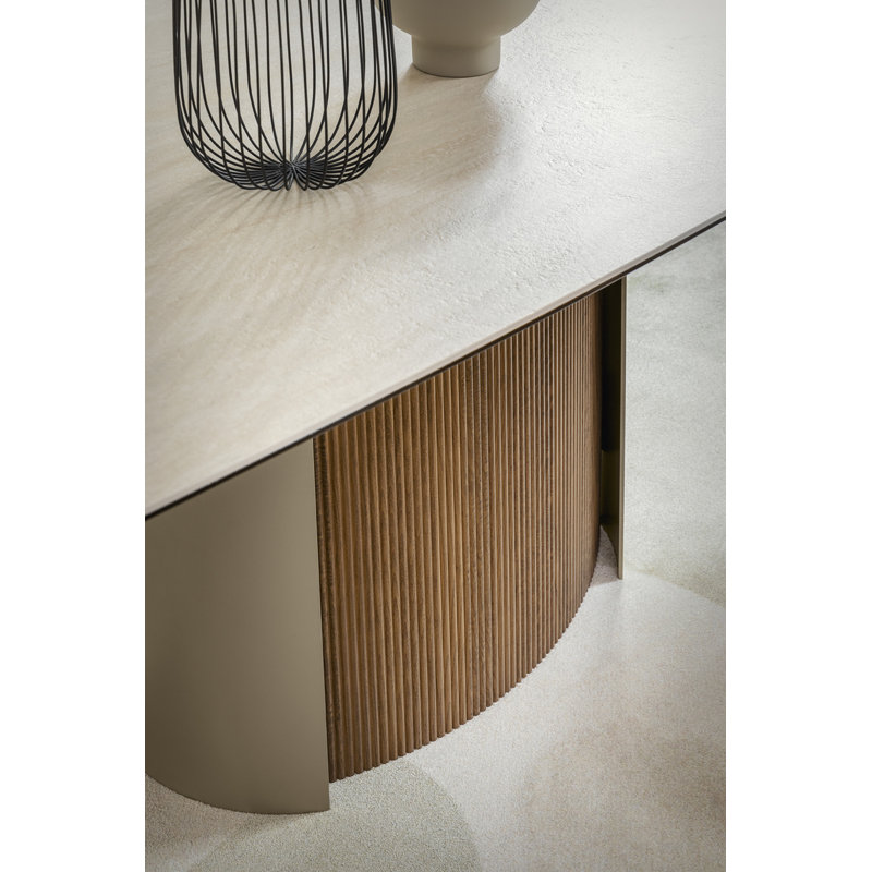 Yoroi Extendable Tables, White Travertino