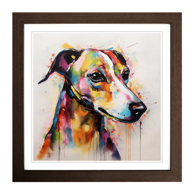 Whippet Abstract Expressionism No.1 - Framed Print