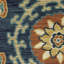 Tapis oriental en polypropylène bleu / rouille tissé à la machine-1126718757
