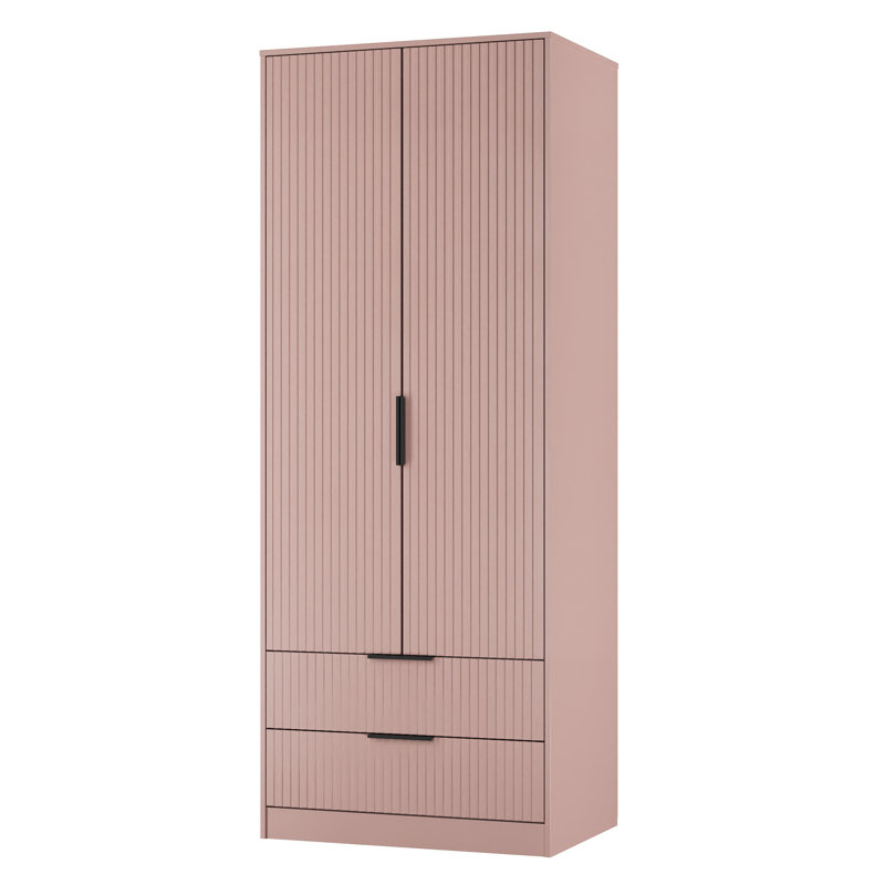 Fluted Manufactured Wood Wardrobe
