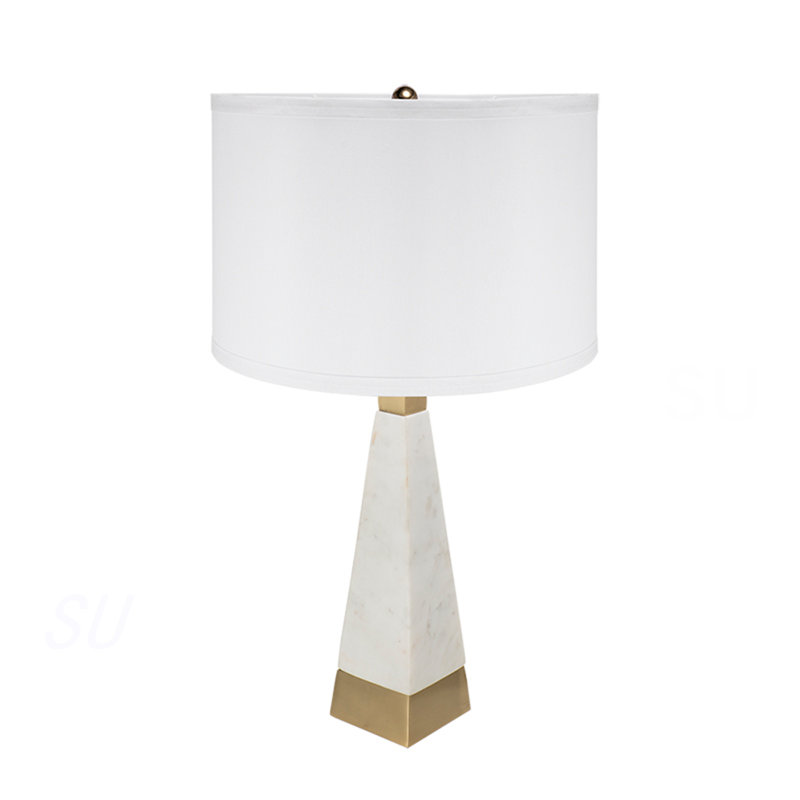 D15x26" Thin Pyramid Table Lamp With Drum Shade(Lamp Shade Assembly Required)