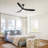 Bartling 60-Inch 3-ABS Blade Modern Ceiling Fan With Light and Amazon Alexa/Voice/Remote/APP Control（Black）-1477402186