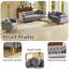 Canapé Chesterfield en velours avec coussins ronds