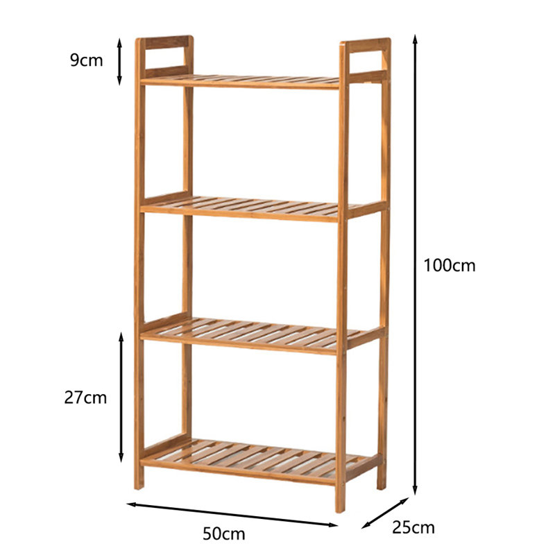 Multiple layers Wood Book Storage Shelf, (4 Shelves) 100"H x 50"W x 25"D