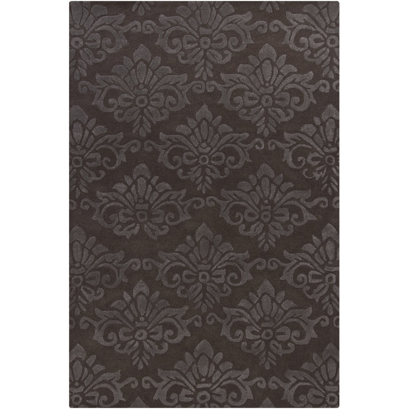 Tapis touffeté à la main Clotell, Rectangle 7 pi 9 po x 10 pi 6 po, Brun / Gris
