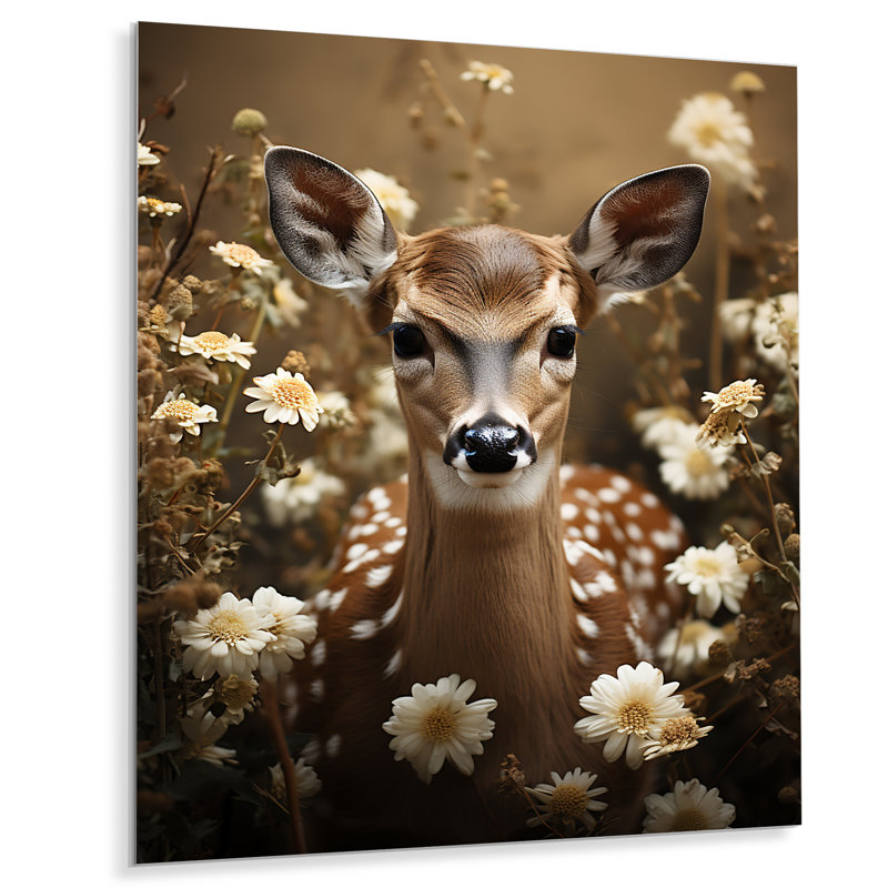 Décoration murale en métal Deer Serene Grace Deer I - Animaux, cerf, H 32 po x l 24 po x P 1 po