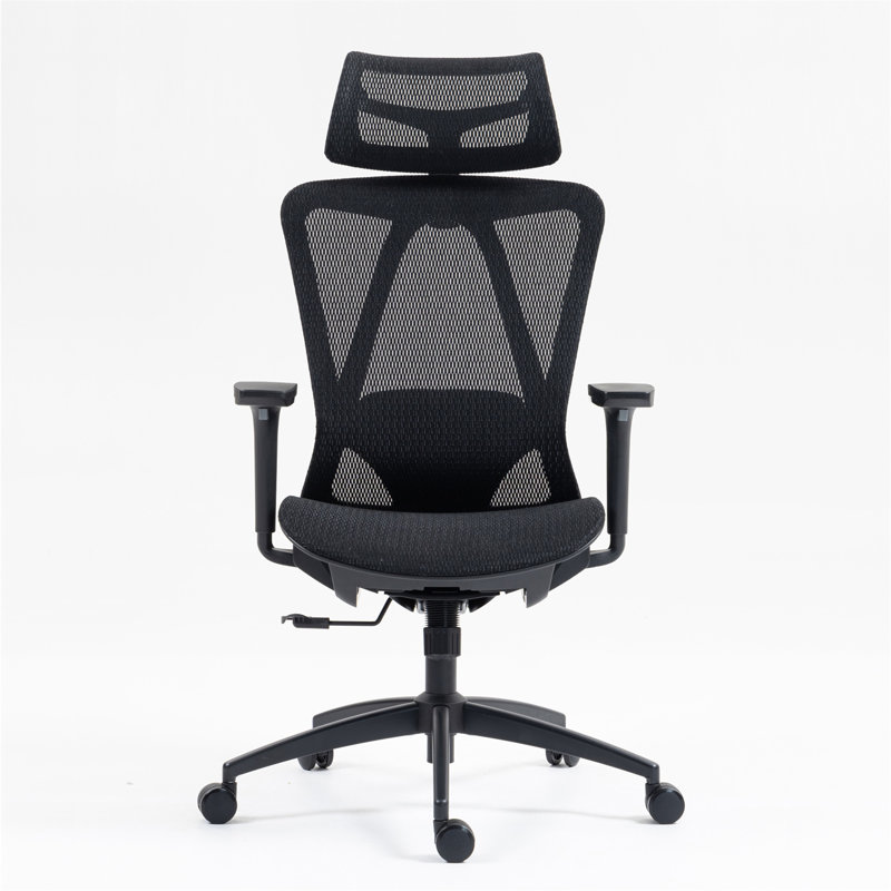 High Back Mesh Office Chair:8360HW-BK, Black, Black