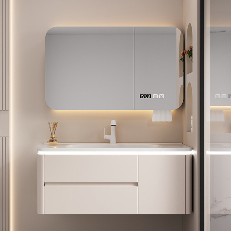 Armoire de salle de bain luxueuse crème