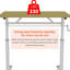 Bureau réglable en hauteur à la main pour et pour adultes, bureau personnel multifonctionnel, conception simple, pieds blancs, bureau de couleur bois, structure à double colonne compacte avec bureau, support de table conçu-1313513129-1313513127