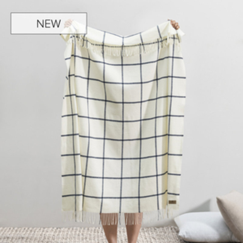 Lexington Plaid Throw, Navy